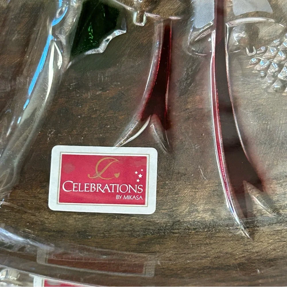 Celebrations by Mikasa‎ Bell Dish & Bless This Home Crystal Sweets Dish Holiday